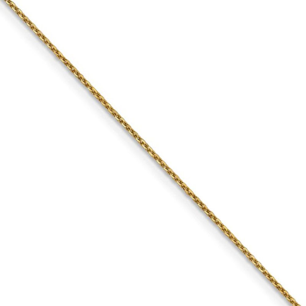0.95mm, 14k Yellow Gold, Diamond Cut Cable Chain Necklace, 18 Inch